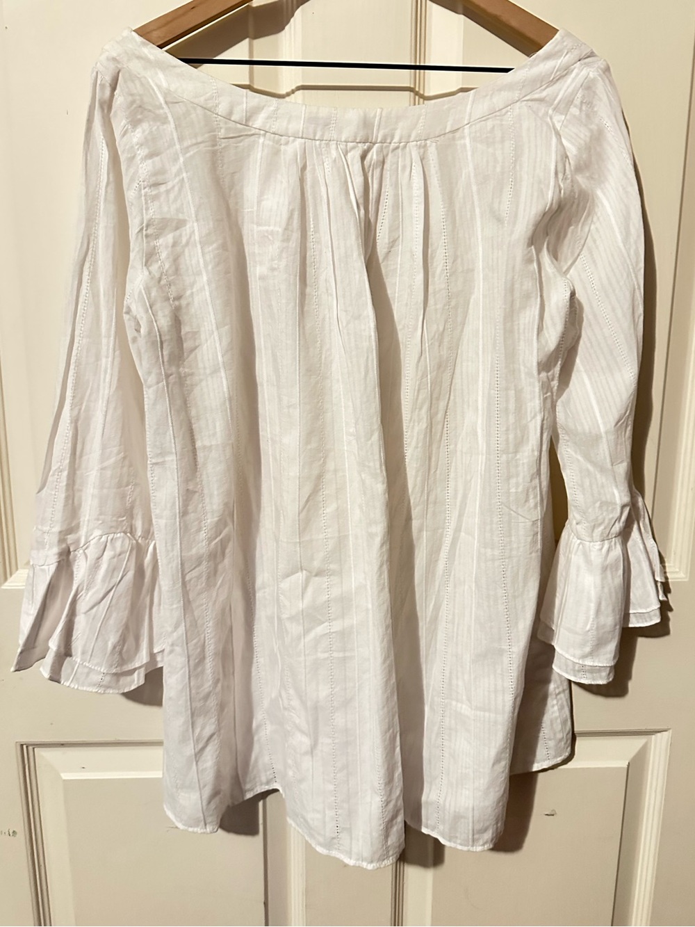 Zara | Top | Zara White Cotton Peasant Tunic Top - Picture 7 of 8